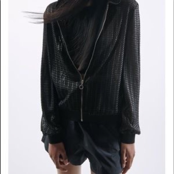 Zara Jackets Textured Bomber Jacket - Picture 7 of 7